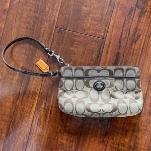 Coach Khaki Signature Wristlet